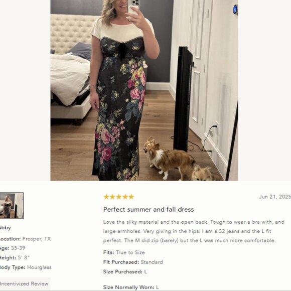 By Anthropologie Twofer Midi Slip FLORAL flower Dress size M new nwt - Picture 3 of 6